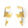 INK + ALLOY Rebecca Lightening Bolt Wavey Earring Brass