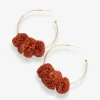 INK + ALLOY Rita Raffia Poms Hoop Earrings Rust
