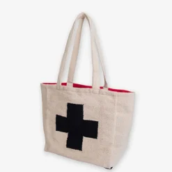 INK + ALLOY Romy Cross Dhurrie Tote Natural/Black