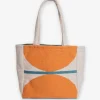 INK + ALLOY Romy Half Circles With Stripe Dhurrie Tote Orange/Turquoise