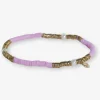INK + ALLOY Rory Solid Color With Gold And Pearls Small Sequin Stretch Bracelet Lilac