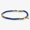 INK + ALLOY Rory Solid Color With Gold And Pearls Small Sequin Stretch Bracelet Lapis