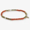 INK + ALLOY Rory Solid Color With Gold And Pearls Small Sequin Stretch Bracelet Coral