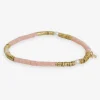 INK + ALLOY Rory Solid Color With Gold And Pearls Small Sequin Stretch Bracelet Blush