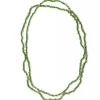 INK + ALLOY Rosemary Thread With Brass Extra Long Necklace Leaf Green