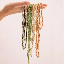 INK + ALLOY Rosemary Thread With Brass Extra Long Necklace Black