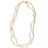 INK + ALLOY Rosemary Thread With Brass Extra Long Necklace White