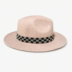 INK + ALLOY Ryan Checkered Beaded Stretch Hatband Black and White