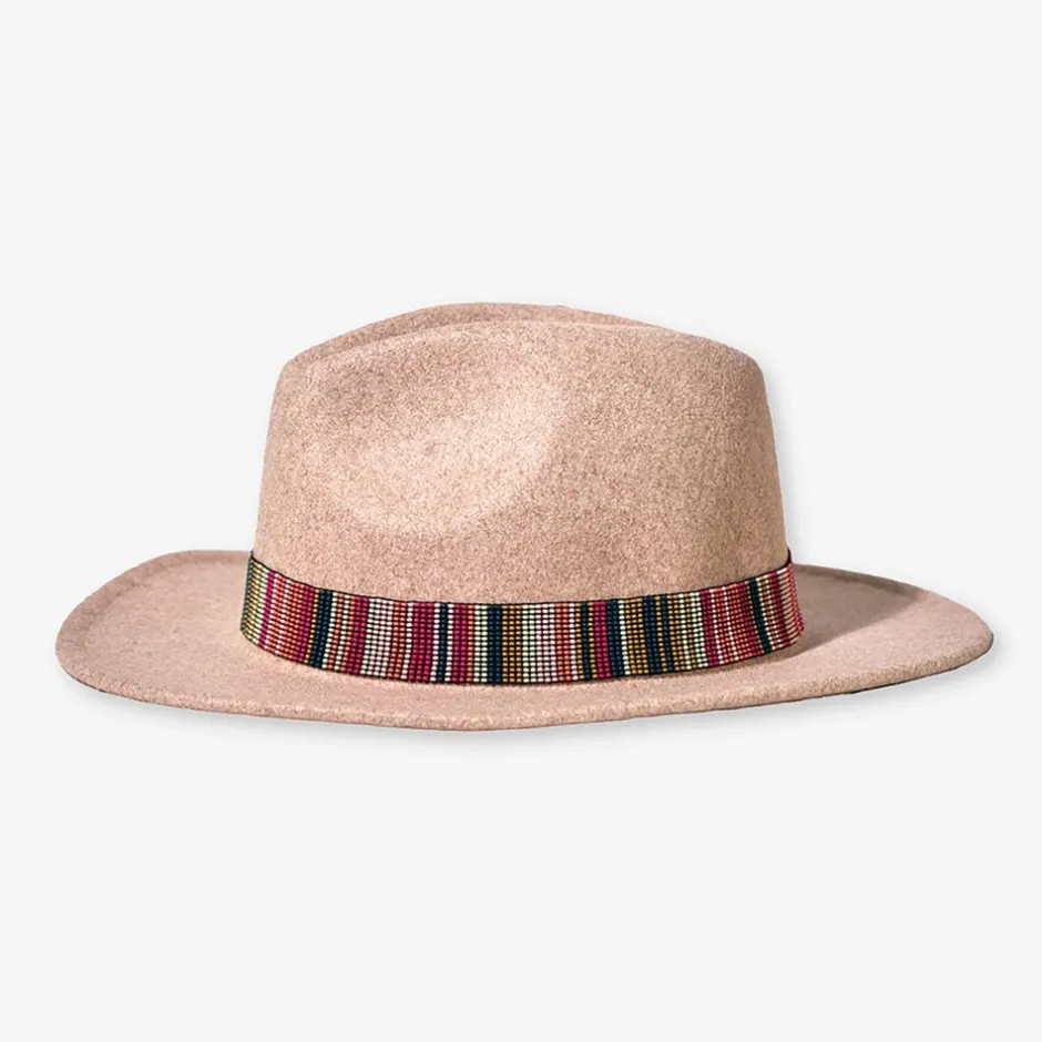 INK + ALLOY Ryan Striped Beaded Stretch Hatband Bright Rainbow