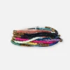INK + ALLOY Sage Color Block Beaded 10 Strand Stretch Bracelets Gold Block