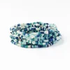 INK + ALLOY Sage Confetti Beaded 10 Strand Stretch Bracelets Blue