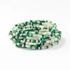 INK + ALLOY Sage Confetti Beaded 10 Strand Stretch Bracelets Green