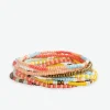 INK + ALLOY Sage Mixed Patterns Beaded 10 Strand Stretch Bracelet Set Amalfi
