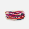 INK + ALLOY Sage Mixed Stripe Beaded 10 Strand Stretch Bracelets Rainbow