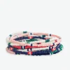 INK + ALLOY Sage Solid With Stripes Beaded 10 Strand Stretch Bracelet Set St. Tropez