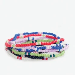 INK + ALLOY Sage Solid With Stripes Beaded 10 Strand Stretch Bracelet Set Rio