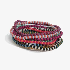INK + ALLOY Sage Two Tone Beaded 10 Strand Stretch Bracelets Multicolor