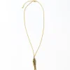 INK + ALLOY Sally Fish Dimensional Necklace Brass