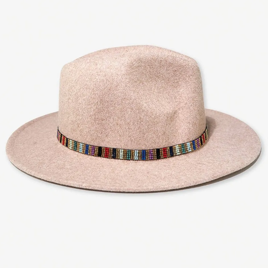 INK + ALLOY Sarah Vertical Stripes Beaded Stretch Hat Band Multicolor
