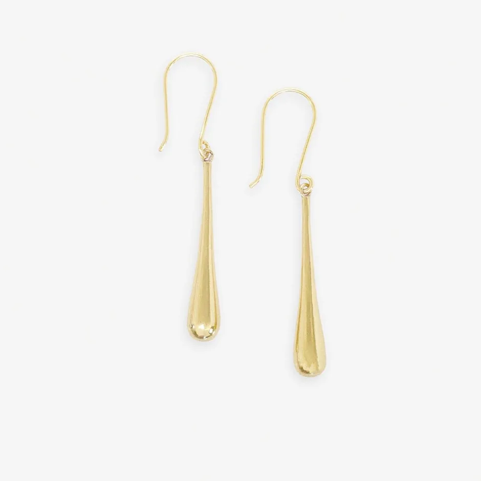 INK + ALLOY Savannah Teardrop Thin Drop Earrings Brass