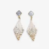 INK + ALLOY Sky Small Diamond Drop with Semi-Precious Stone Post Earrings St. Moritz