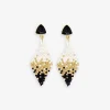 INK + ALLOY Sky Small Diamond Drop with Semi-Precious Stone Post Earrings Black