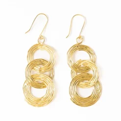 INK + ALLOY Sloane Spiral Interlinking Circles Drop Earrings Brass