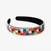 INK + ALLOY Stevie Checked Beaded Headband Multicolor