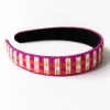 INK + ALLOY Stevie Gingham Beaded Headband Pink