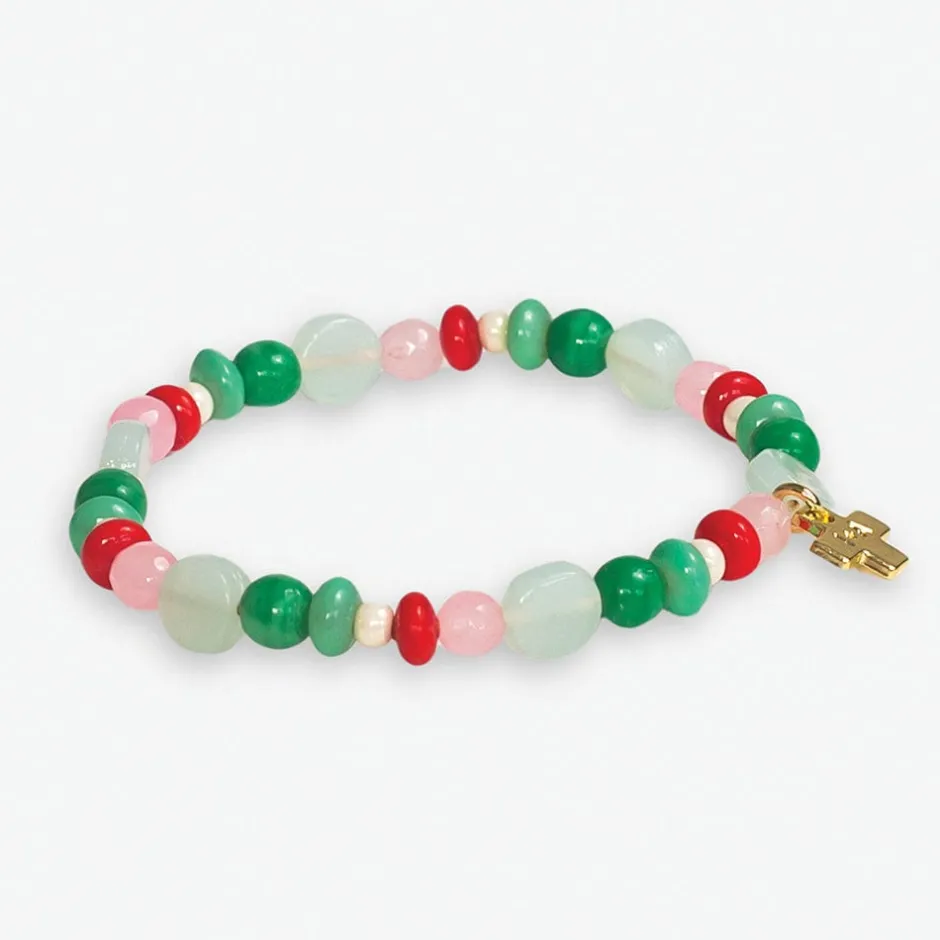 INK + ALLOY Sydney Mixed Beads And Stones Stretch Bracelet Modern Preppy