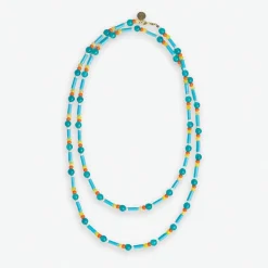 INK + ALLOY Sylvia Mixed Beads And Stones Long Necklace Amalfi