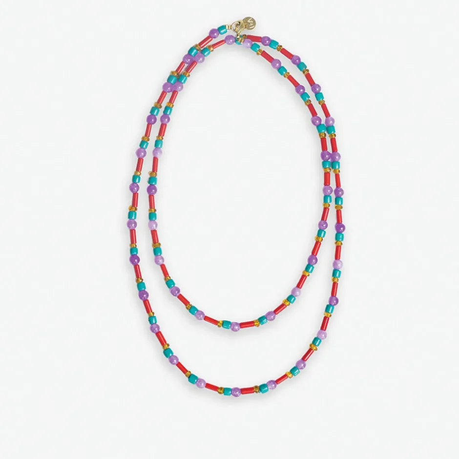 INK + ALLOY Sylvia Mixed Beads And Stones Long Necklace Amsterdam
