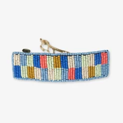 INK + ALLOY Theresa Checkered Beaded Hair Barrette Coastal