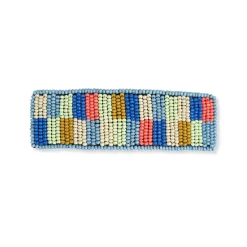 INK + ALLOY Theresa Checkered Beaded Hair Barrette Coastal