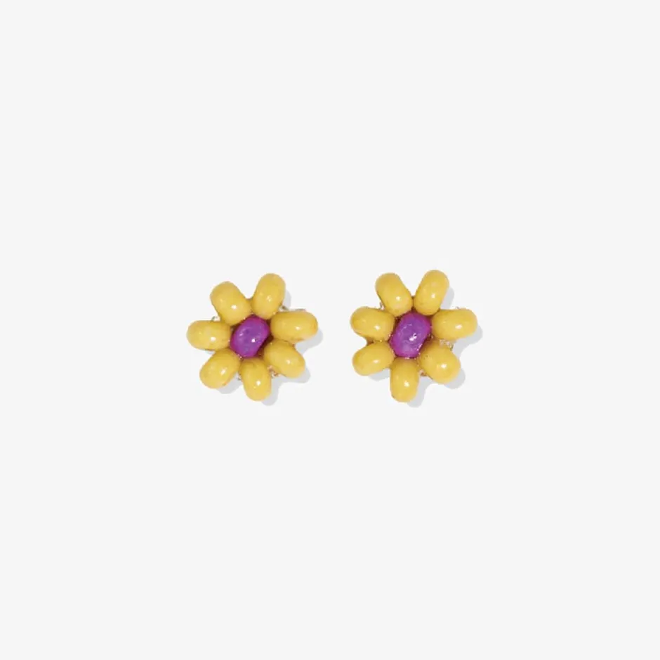 INK + ALLOY Tina Two Color Beaded Post Earrings Yellow