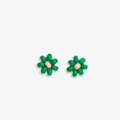 INK + ALLOY Tina Two Color Beaded Post Earrings Kelly Green
