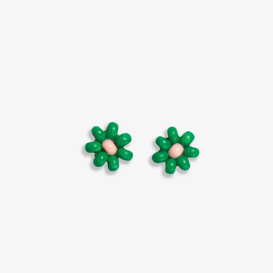 INK + ALLOY Tina Two Color Beaded Post Earrings Kelly Green