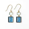 INK + ALLOY Veronica Two Tone Color Cut Glass Dangle Earring Blue