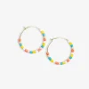 INK + ALLOY Victoria Mixed Beaded Hoop Earrings Amalfi