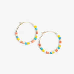INK + ALLOY Victoria Mixed Beaded Hoop Earrings Amalfi