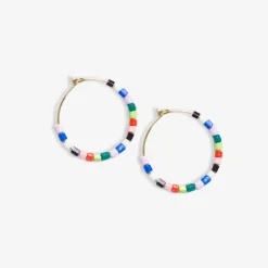 INK + ALLOY Victoria Mixed Beaded Hoop Earrings Rio