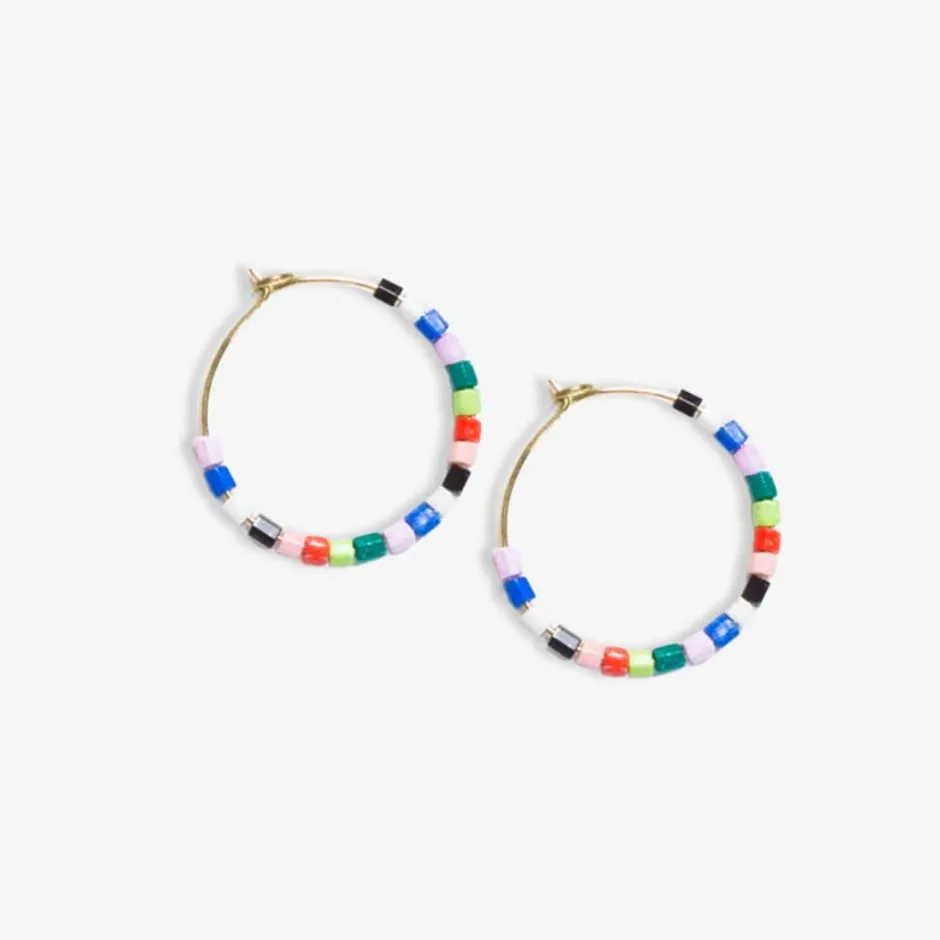 INK + ALLOY Victoria Mixed Beaded Hoop Earrings Rio