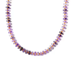 INK + ALLOY Vivianne Amethyst With Carnelian Necklace 18