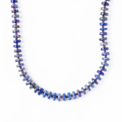 INK + ALLOY Vivianne Lapis With Garnet Necklace 18