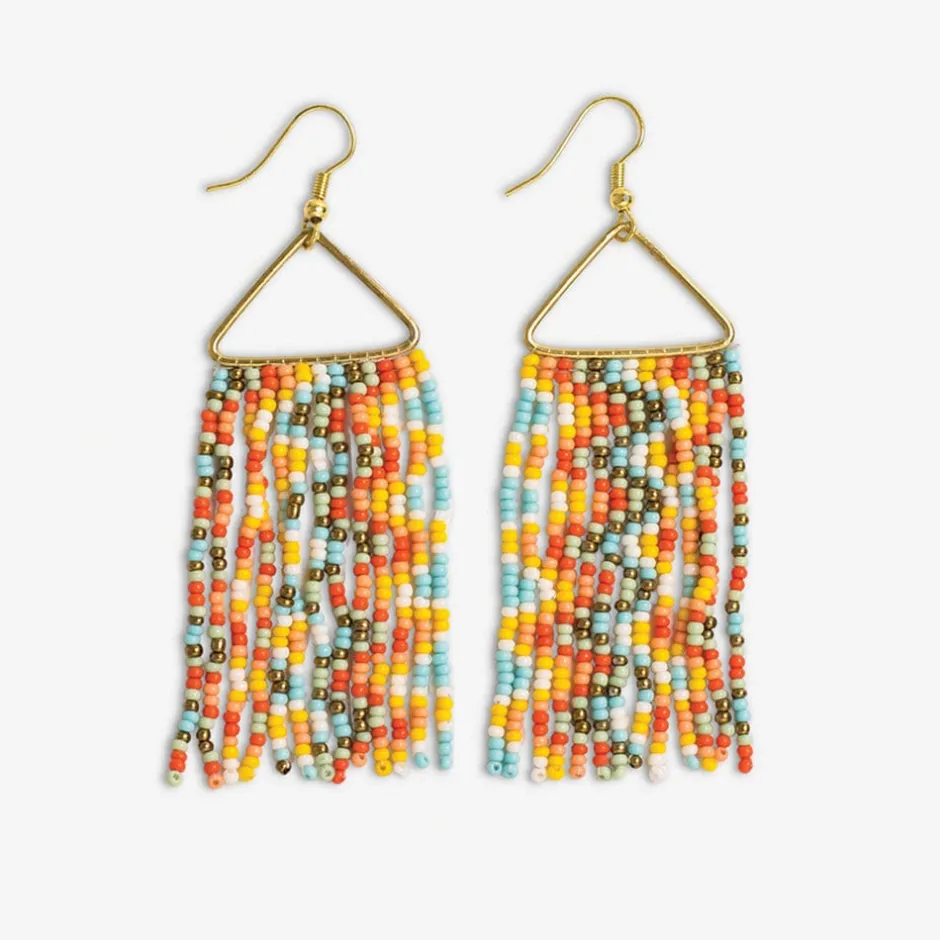 INK + ALLOY Whitney Wavy Beaded Fringe Earrings Amalfi