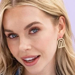 INK + ALLOY Willow Arches Drop Earrings Brass