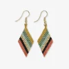 INK + ALLOY Zelda Angled Stripe Diamond Earrings Greens + Rust
