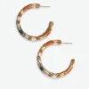 INK + ALLOY Zoey Stripes Small Beaded Hoop Earrings Desert